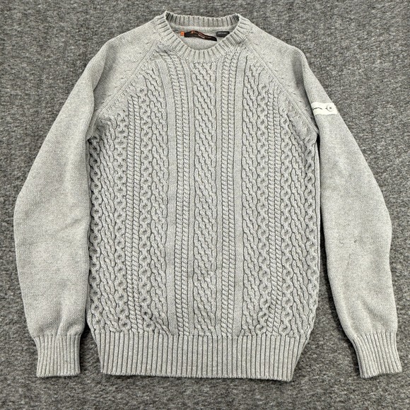 Ben Sherman Other - Ben Sherman Heritage Mens Gray Cable Knit Crew Neck Cotton Sweater Size Medium